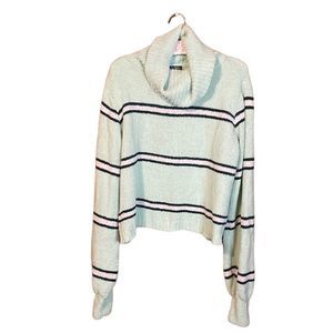 •WILD FABLE•NWOT MINT STRIPE COWLNWCK CHENILLE BALLON SLEEVE SWEATER SIZE XXL